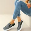 Sapatos casuais mulheres glitter malha plana damas lantejoulas vulcanizadas up tênis esportes ao ar livre 2024