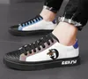 Fashion Classic Embroidery Luxury Men Casual Shoes Lovers White Trainer Designer Sneakers Tryck på låg toppgrön röd svart mjuk läder andningsbara löparskor