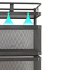 Kitchen Storage 4-Tier Rotating Multi Layer Shelf Square Rack Carbon Steel Fruit Basket Vegetable Snack Stand With Wheels