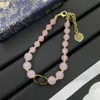 resin Pink Beaded Bracelet Jewelry Women's Stainless Steel 925 Sterling Silver Luxury Design Classic Charm Fashion Bracelet