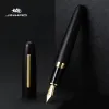 Pens Jinhao 9056 Penna stilografica in legno naturale fatto a mano M/f Nib Gold Clip Penna stazionaria Stationary Business Office di scrittura di materiale scolastico