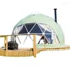 Tält och skyddsrum utomhus PVC Prefab Glamping Dome House Tält El Luxury Geodesic med badrumssolljus