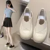 2024 Summer Novo Instagram Sapatos brancos respiráveis para mulheres, aluno da moda, sapatos de tábua casual, sapatos de rua 6916