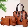 Luxury Luxury 4 PCS/Set Bolsos y carteras y carteras Gran capacidad Ladies PU Totas de cuero Bolsos de hombro Autumn Vintage Bag