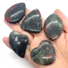 Armreifen 5pcs Natural Bloodstone Anhänger glattes Marquise Herz Liebe runde graue Mineralfeine Halskette zum Herstellen von Armbändern und Halsketten