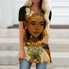 Camisetas femininas T-shirts de impressão 3D Africana Meninas 3D