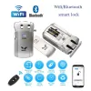 Contrôle WAFU 019 Wi-Fi WiFi Smart Lock Remote Control BT Electronyless Door Invisible Lock 433MHz Téléphone Control Empreinte Lock