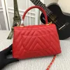 Beroemde merk Tote Bag Boy Designer Bag Real Leather Caviar Gold Chains Messenger Bag Hobo Bag Crossbody Flap Dames Turnot Tas Tas Wallet X10 Red