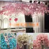 Fleurs décoratives 140 cm Branche de fleur de cerisier artificielle longue décoration de mariage en soie arche de fête jardin