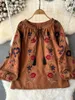 Women's Blouses 2024 Embroidery Flower Lantern Sleeves Bohemian Holiday Shirt Women V-neck Loose Tassel Lace-up Elegant Ethnic Style Top