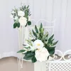 Dekorativa blommor Yan 2st Rustic Wedding Aisle Decorations Eucalyptus White Pew For Summer Ceremony Party Church Choard Decors