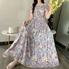 Urban Sexy Dresses Romantic Bohe Sweet Korea kommenterade många klänningar midi klänningar färgglada blommor axlar unga kvinnors kläder eleganta och unika y240420