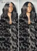 Melodie 40 Inches 250 Density 13x6 Human Hair Lace Frontal Wigs Glueless PreCut Water Wave 13X4 Front Body Wave For Women 240409