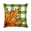 Höstkudde täcker 18x18 Buffalo Plaid Farmhouse Pumpkin Maple Leaves Thanksgiving Throw Pillows Cushion Cover Decor för Autumn Home Outdoor Decorations