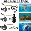 Dalış Maskeleri Katlanabilir Yavru Anti-snorkel Maske Seti Ücretsiz Yüzme Profesyonel Şnorkel Dişli Yetişkinleri Çocuklar 240411
