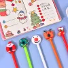 Pennen 20 stcs/set kawaii kerstgel pen schattige kerstboom rendier 0,5 mm zwart neutrale pennen schoolkantoor stationaire benodigdheden geschenken