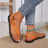 Casual Shoes for Women 2024 Thong Women's Sandals Open Toe Buckle Strap Flat Heel Soft Bottom Ladies Zapatos