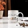 Kubki marmurowy wzór osobowość prosta ceramiczna kawa kawy czarno -biały kubek biurowy prezent wodny