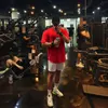 Sade Gym Giyim Fitness Erkek Tişört Açık Hip Hop Sokak Giyim Gevşek Yarım Kollu Tshirt Vücut Geliştirme Tee 240419