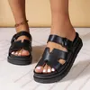 Roma Slippers Women Flats Plataforma Sapatos de verão Aberto da praia Flip Flip 2024 Moda Sandals Sandals Walking Mujer Slides 240409