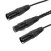 3pin xlr 1 mâle à 2 femelle du câble de l'extension audio microphone y Ligne de cordon de séparateur audio pour le mixeur microphone du haut-parleur léger