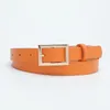 Ceintures 2024 Fashion Belt Women's Gold Square Buckle Candy Decoration Simple and Soft PU Cowboy