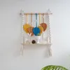 Decorazione per parete per la casa piattaforma aratrena a mano decorazioni boho foglie colorate organizzatore di parete intrecciata verde decorazioni per parete appeso 240409 240409