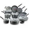 Zestawy naczyń kuchennych Lism T-Fal Ultimate Hard Anodisted Nonstick Set 17-częściowe garnki i patelnie zmywarki