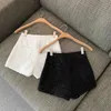 Kvinnors shorts mexzt twd shorts kvinnor elegant hög midja bred ben shorts kontor dam koreansk vit svart casual alla matchar chic korta byxor nya y240420