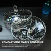 Dijkartikelen Sets Candy Case Snack Tray PLATTRAAD Bruiloftopslaghouder Ronde Serveer Acryl Compartiment Container Trays