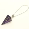 Smycken Natural Obsidian Symbol Carving Pyramid Stone Pendulum For Biolocation Reiki Amulet Quartz Crystal Pendulo Spicination Tool