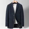 Hoogwaardige blazer heren Brits stijl elegante eenvoudige mode geavanceerd eenvoudig casual feestkleding gentlemans pak gemonteerd jas 240409