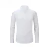 Herren Spring Sommer Feste Farbe Dünner Stehpatch -Kragen Longsleeved Shirt Casual Senior Light Luxury Tops 240412