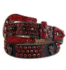 Western Cowboy Bling Bling Colorful Ovski Crystal Rhinestone Belt Skull Conchos Belt Three Boxle القابلة للإزالة للنساء و Men8725390