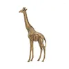 装飾的な置物Powkhome Creative Giraffe Statuette Resin Craft Natural Textured Finish Animal Figures Room Home Decora