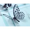 ウォールステッカー18pcs 3D黒と白の蝶のステッカーアートデカールホームデコレーションルーム装飾reri889