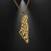 Colliers de pendentif Skyrim New Israël et Palestine Collier de carte pour hommes Femmes en acier inoxydable Gold Colliers Pendant Colliers Jewelry Gift 2023 Y240420