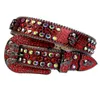 Western Cowboy Bling Redlt Siam Ab Crystal Belt Lt Red Croco Leather Reule Baille amovible pour Men9048641