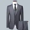 2024 Boutique Mens Fashion Business Blazer Vest Trousers Gentlemans Wedding Casual Professional Formal Suit 3 Piece S-5XL240416