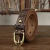 Belts Washed Retro Distressed Pure Cowhide Crack Belt Women's Genuine Leather Needle Buckle Trendy And Personalized Denim Casual Bel