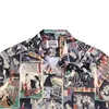 Chemises décontractées pour hommes Black Wacko Maria Hawaii Beach Shirt Summer Men Femme 1: 1 Quality Illustration Full Imprime Tops en vrac T-shirt