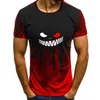 T-shirts masculins pour hommes décontractés haut diable sourire soumide de gradient imprimé shorts sved t-shirt Summer Strt portant des vêtements pour hommes à la mode y240420