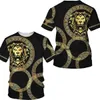 Men's T-Shirts New Baroque Brand Men T-shirt Luxury Golden Chain 3D Print Short Slve Strtwear Summer Casual O-neck T Shirt Mens Clothes Y240420