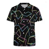 Koszulka z kreskówek na polo polo Polo dla mężczyzn Summer 3D Print Hawaiian Short Rleeves T-shirt guziki streetwearne Koszulki