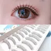 10 Pairs Korean Fake Eyelashes Natural 3D Vshaped Lashes Faux Mink Transparent Stem Lash Extension Wispy 240420