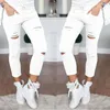 Jeans féminins 2024 Ripped for Women Big Size pantalons Stretch Crayer Pantals Leggings