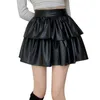 Skirts Women Skirts Korean Version High Waist Feamale Leather Skirt Fashion Temperament Dress Y240420