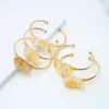 Bangle Irregular Raw Citrine Wide Open For Women Gold-color Genuine Stone Adjustable Bracelet Jewelry