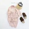 Clothing Sets 2024 Spring Children's Set Casual Fashion Two Piece For Boys And Girls Loose Floor Slam Pants Long Sleeved Baby