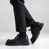 Chaussures décontractées 2024 hommes Généralités plate-forme en cuir oxfords épais Tottom mâle derby de haute qualité Business à lacets